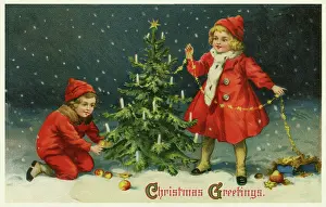 Adorning: Children celebrating Xmas
