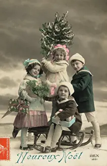Obtaining: Children with Christmas tree, 1912