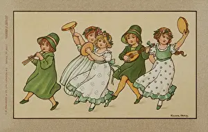 Tambourines: Children dancing