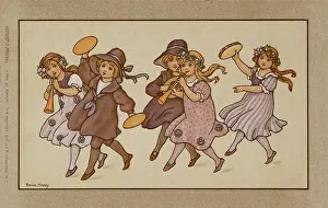 Tambourines: Children dancing