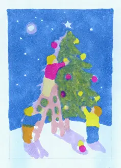 Shawn: Three Children Decorating the Christmas Tree