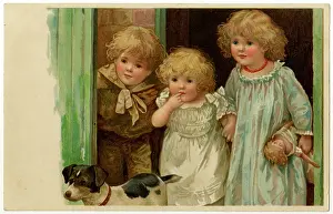 Expectant: THREE CHILDREN/DOG 1900
