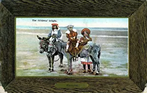 Donkeys: Children on Donkeys, Blackpool, Lancashire