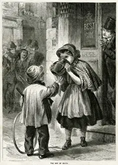 Degradation: Children drinking 1867