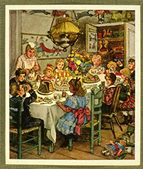 Cupboard: Children enjoying a birthday tea