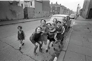 Graffitti: Children in Falls Road area, Belfast, Northern Ireland