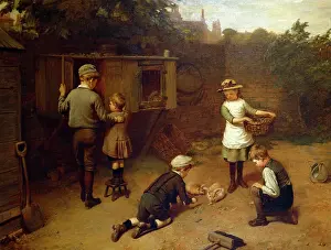 Brooker: Children Feeding Rabbits