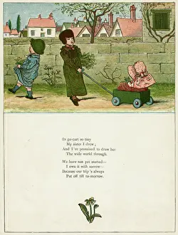 Kart: Three children with a go-cart