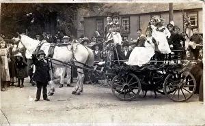 Float: Children on Horse-drawn Carnival Float, Unknown Location