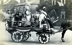 Float: Children on Horse-drawn Carnival Float, Unknown Location