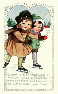 Tess Hines: Children ice-skating at Christmas