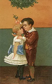 Mistletoe: Children Kissing Under Mistletoe
