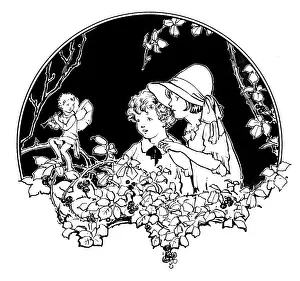 Brambles: Children looking at fairy on brambles playing pipe
