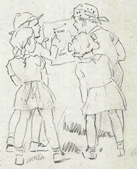 Preliminary: Children looking at Treasure Hunt Map