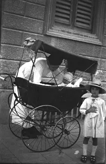 Pram: Children, nanny and pram