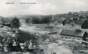 Vastra: Children near river, Stromstad, Vastra Gotaland, Sweden