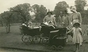Dunning: Children with their nurses and prams at Oddington House