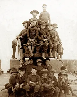 Capstan: Children palying on quayside capstan