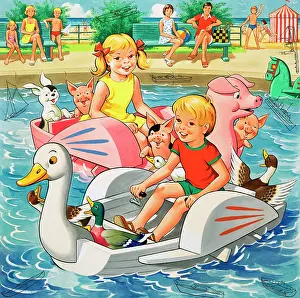 Pedalo: Children on pedalo boats (with hidden objects)