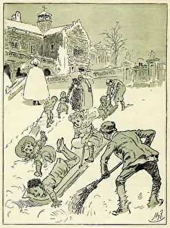 Slides: Children play on their sledges