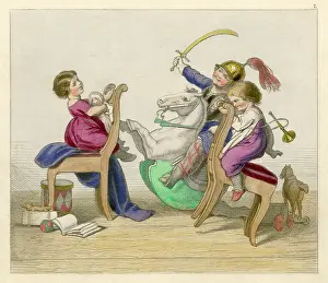 Pretending: Children playing, 1852