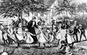 Gartenlaube: children, playing, children's playground in a