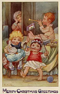 Children playing with their Christmas presents