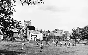 Catterick: Children playing cricket, Catterick, in the 1930s