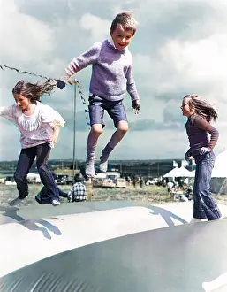 Marquees: Children playing, Gala Weekend, St Erth, Cornwall