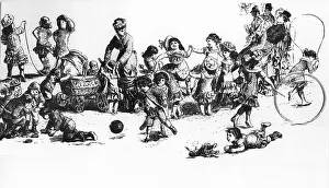 Perambulators: children, playing kids at the Volksgarten