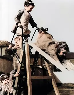 Slides: Children playing on slide