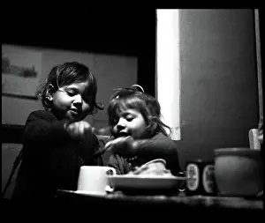 Pretending: Children pretending to cook