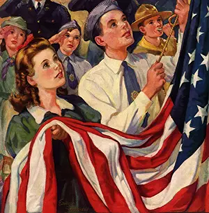 Bugle: Children Raise Flag