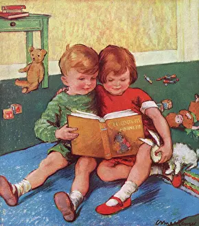 Playroom: Children reading together Story Time by Mackenzie