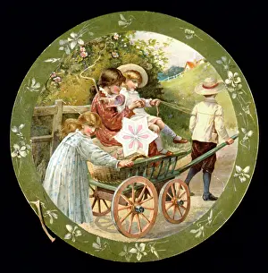Idealised: Children riding a cart