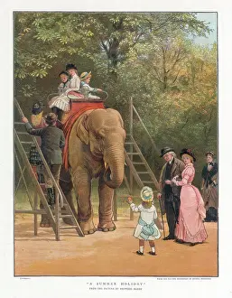 Heywood: Children riding on an elephant