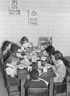 Bonding: Children at school lunch program, circa 1936