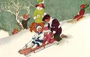 Sledding: Children Sledding