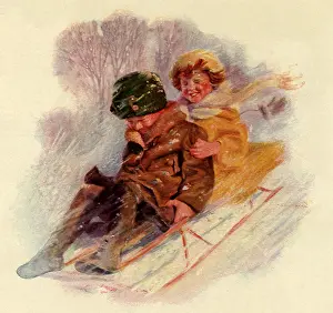 Sledding: Children Sledding