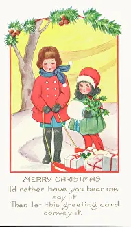 Sledge: Two children out in the snow