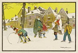 C1920: CHILDREN IN SNOW C1920