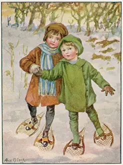 Bookshop On The Heath Collection: Children and snow shoes