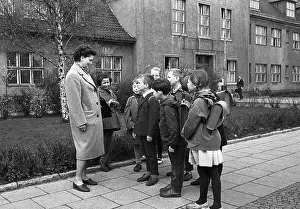 Satchels: Children and teacher