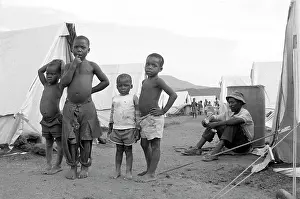 Farmworkers: Children at a tent camp put up for farmworkers evicted