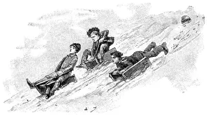 Luge: Children tobogganing, 1896