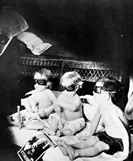 Rickets: Children being treated with ultra-violet light