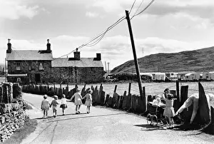 Cardigans: Five children walking in Wales