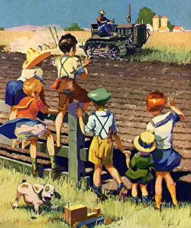 Claxton: Children Watch Tractor