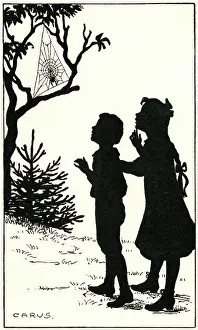 Weave: Children watching a spider weave it?s web