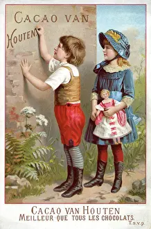 Houten: Two children write the name of their favourite hot chocolate